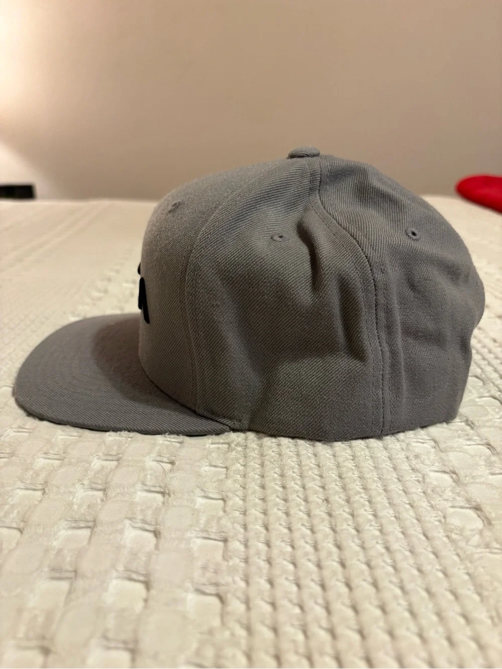 RVCA gray flat brim SnapBack cap
